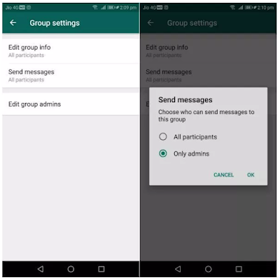 Cara Membatasi Anggota Grup dari pesan di WhatsApp