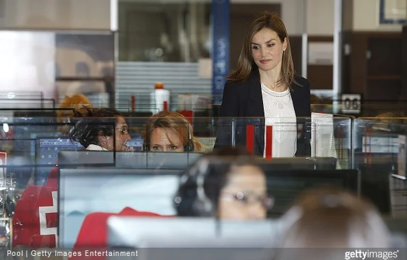 Queen Letizia Attends A Meeting With The Spanish Red Cross in Madrid