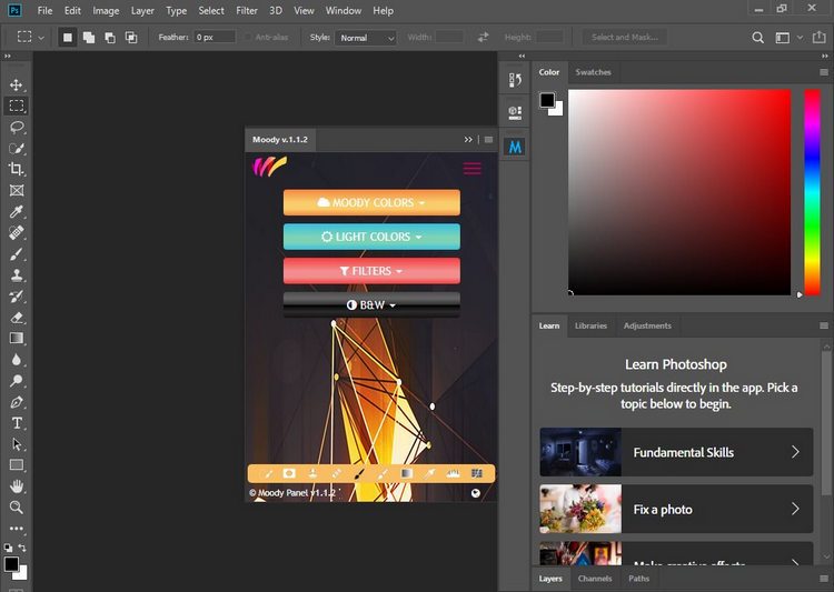 Download Moody Photoshop Panel v1.1.2