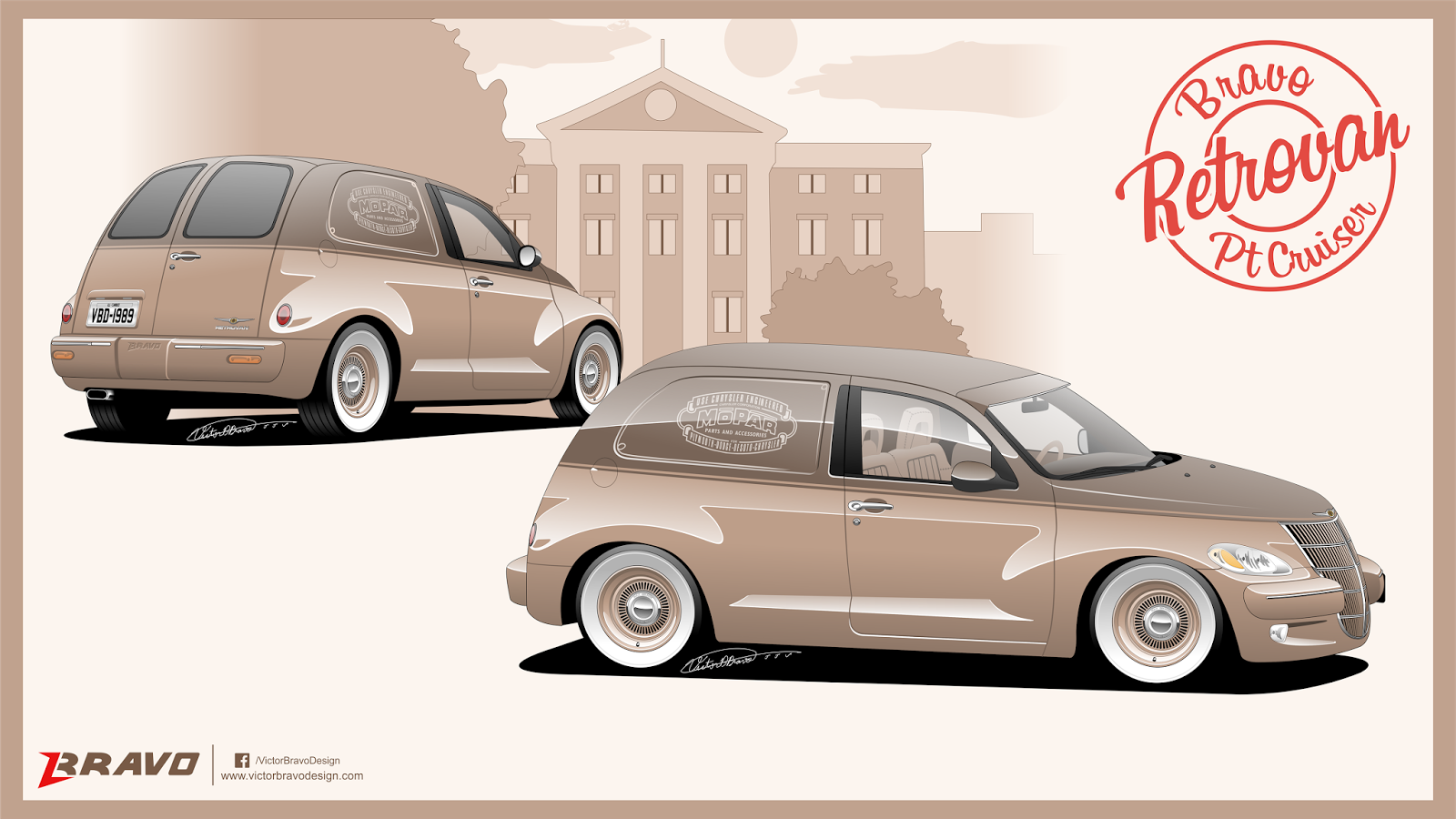 Imagem do desenho do Chrysler PT Cruiser Retrovan