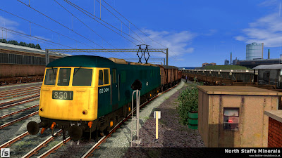 Fastline Simulation - North Staffs Minerals: Class 82 82006 is seen leaving Etruria Yard with 8G01.
