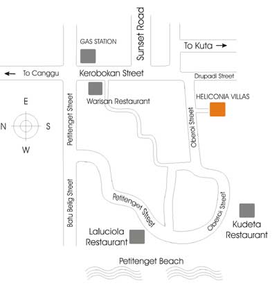 Mapa hoteles en Seminyak