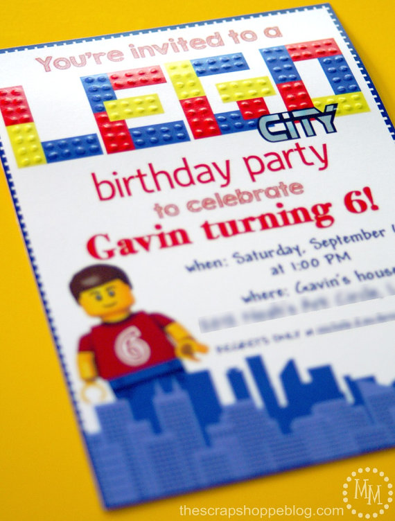 LEGO Birthday Party invitiation