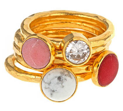 red, love Valentines, stacking rings, gemstones