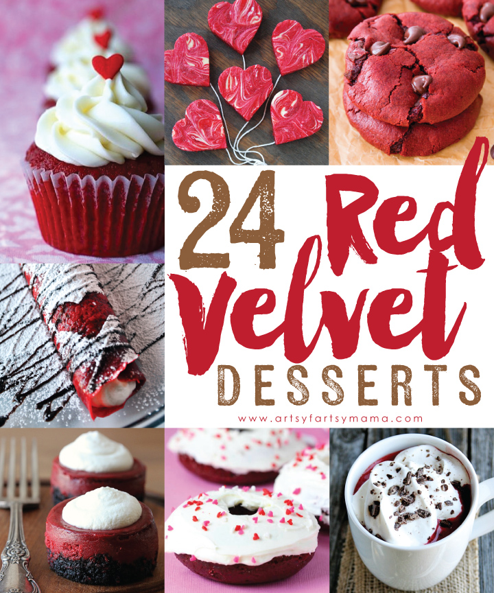 24 Red Velvet Dessert Recipes at artsyfartsymama.com