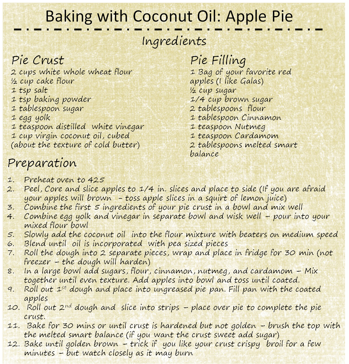 Foodie Baking with Coconut Oil Apple Pie