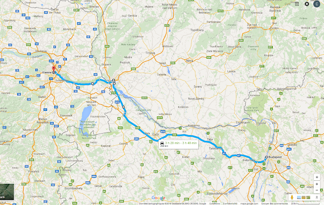 Route Road Trip été 2015 Hongrie - Slovaquie - Autriche