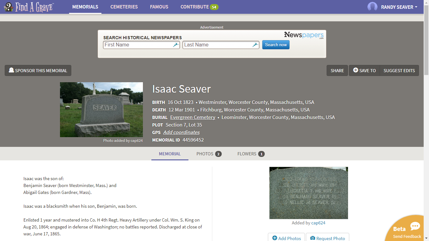 GeneaMusings Find A Grave site Updating on 1 November