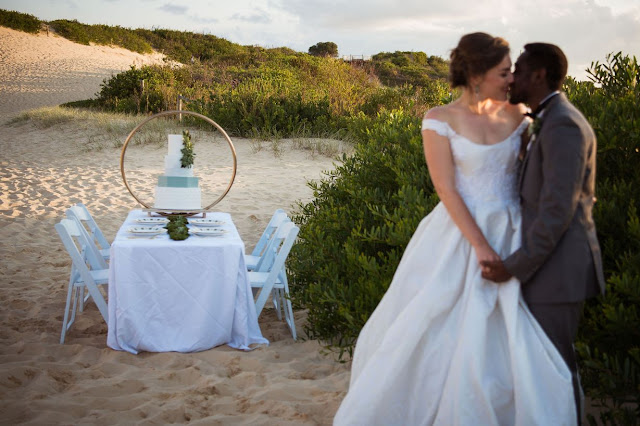 beach wedding cronulla sand dunes cake florals bridal gown australian designer