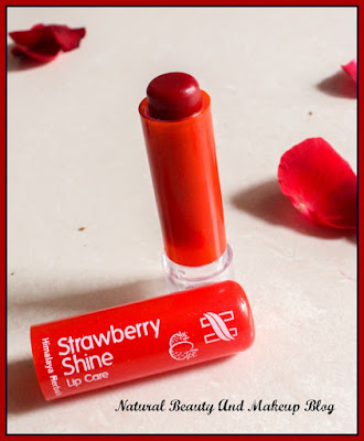 Himalaya Herbals Strawberry Shine Lip Balm - Review, FOTD and Swatches on Natural Beauty And Makeup Blog