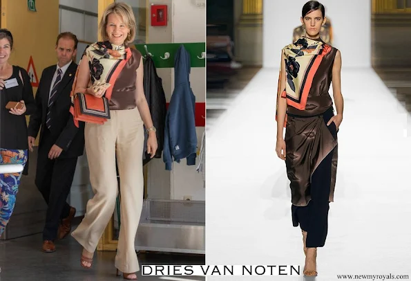 Queen Mathilde wore Dries Van Noten Blouse from Spring Summer 2018 collection