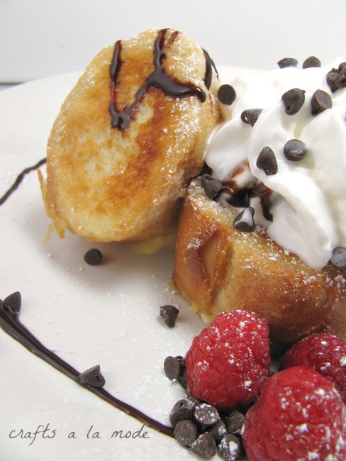 How to make a yummy dessert with French toast.