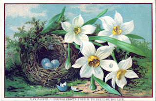 Easter, egg, daffodils, vintage, the graphics fairy, April, May, spring