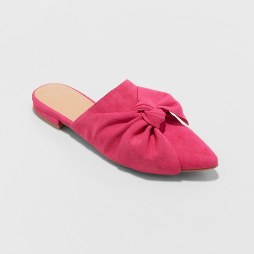 Pink bow loafers