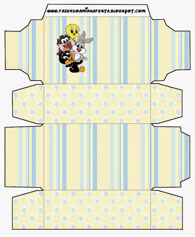 Lonney Tunes Babies: Free Printable Boxes. Lonney Tunes Babies for free printable box.