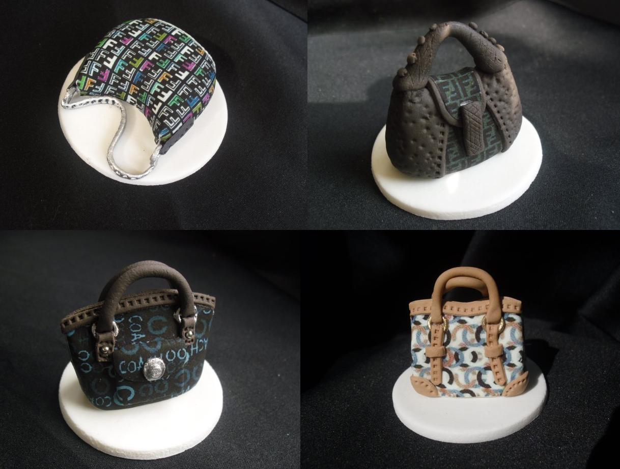 made FRESH daily Designer Handbag Cupcake Toppers..More