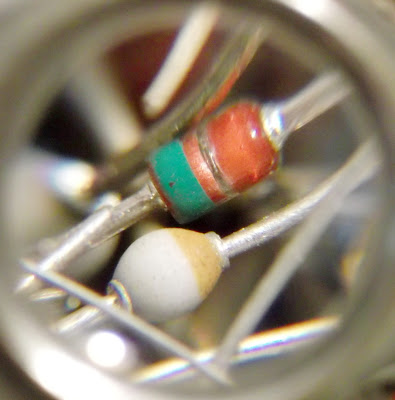 Image of 2 diodes under a magnifying glass