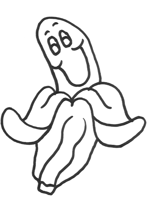 Easy Food Coloring Pages Simple and Easy Fruit Food Banana Coloring Sheet to Print
