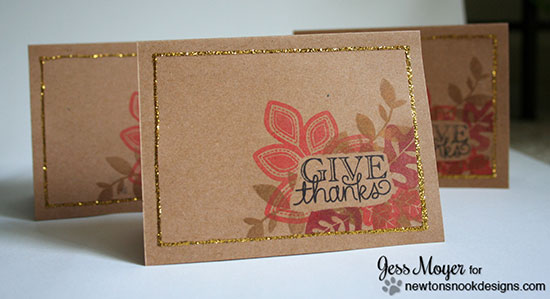 Give Thanks Bold Leaf card set by Jess Moyer for Newton's Nook Designs | Falling into Autumn Stamp Set