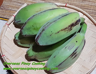 Nilagang Saging na Saba at Bagoong - Unripe Plantain Bananas