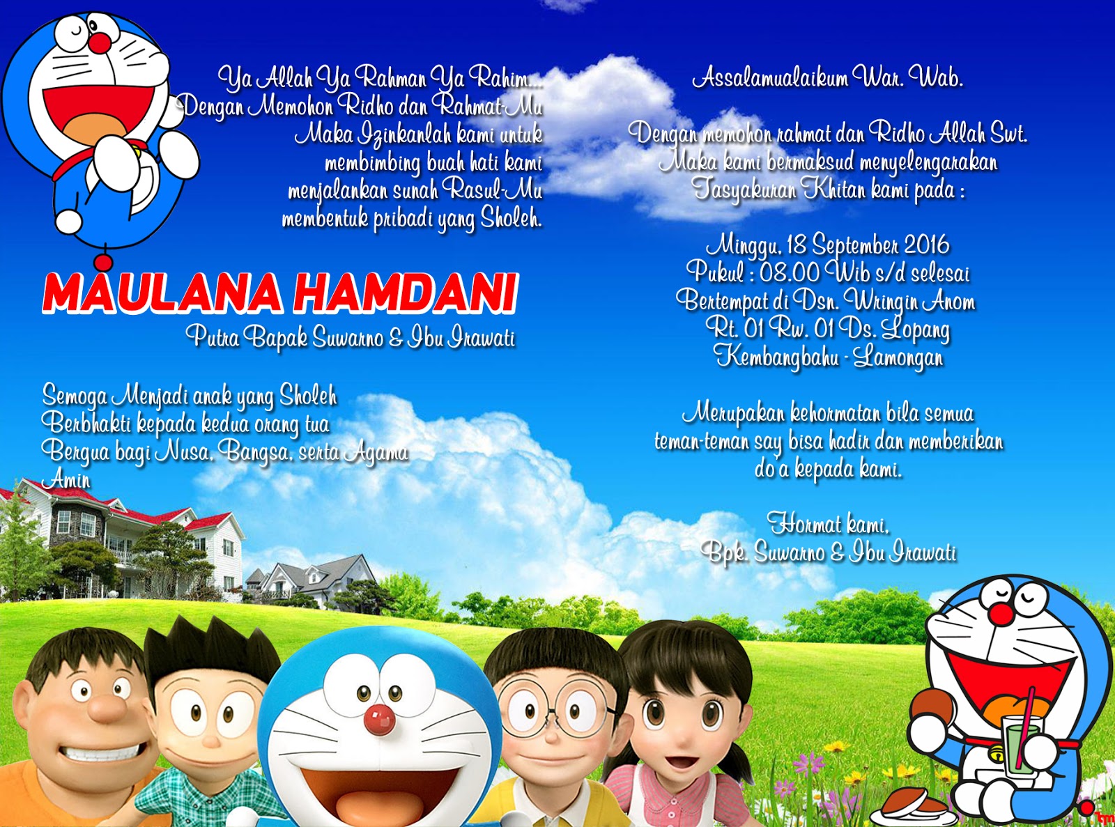 Nirwana Digital Print Undangan Model Doraemon