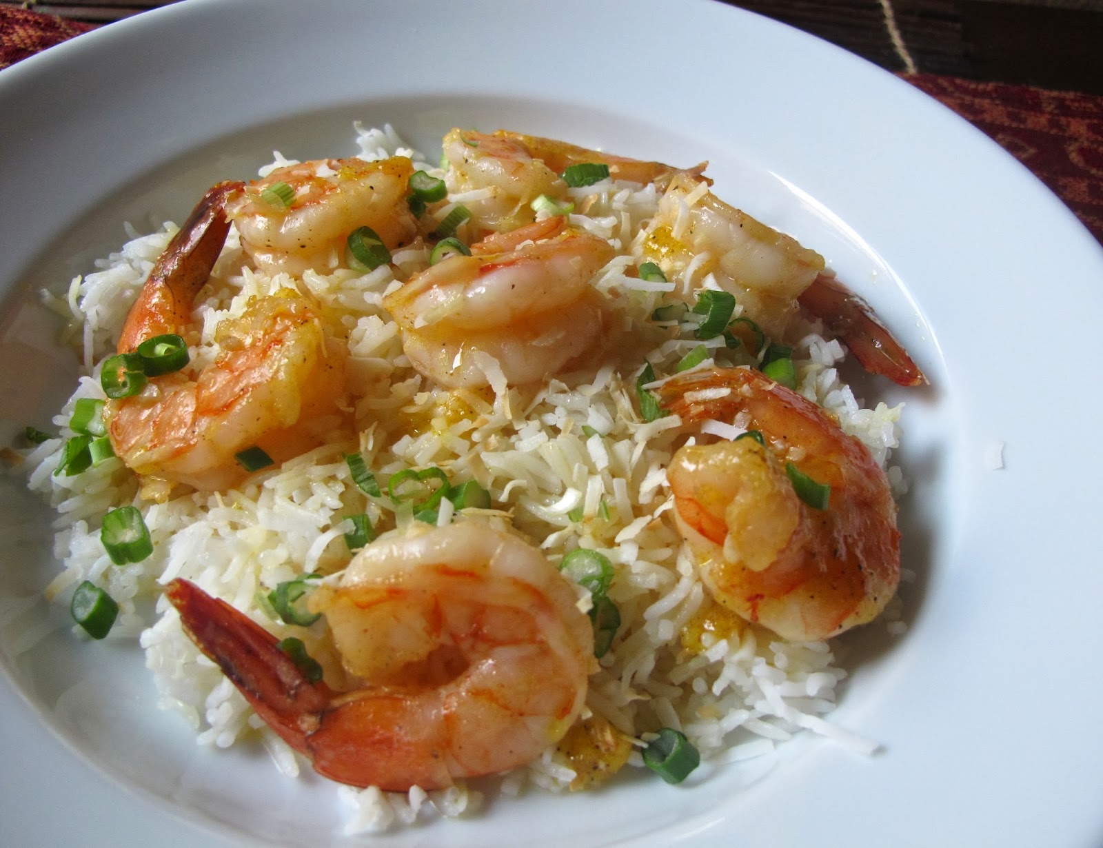 Radiant Table Baked Coconut Shrimp over Basmati Rice