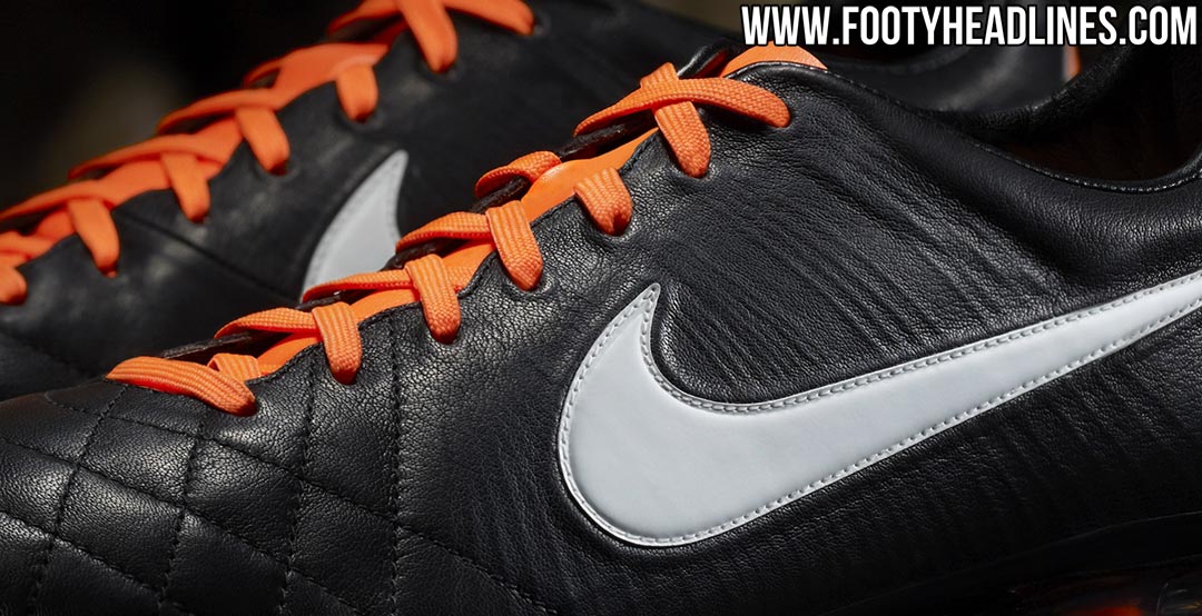 nike tiempo orange black