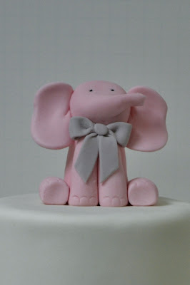 pink elephant fondant cake topper - sweet cakes by rebecca