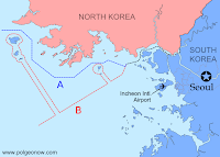 Map of the dispute between North Korea and South Korea over their maritime boundary