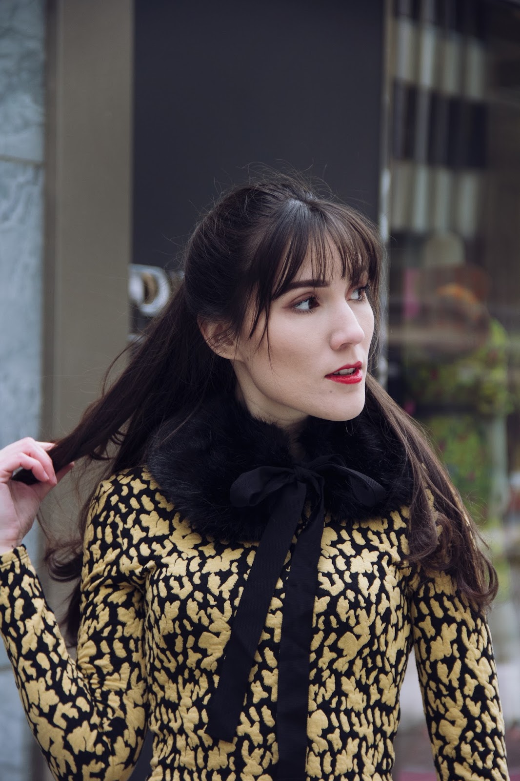 Yellow and Black Print dress Carolina Pinglo