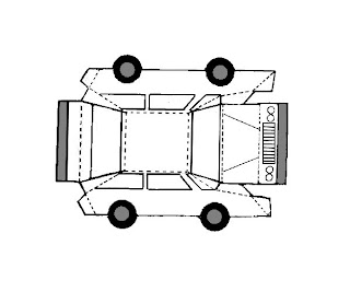 Afbeelding van de auto van papier