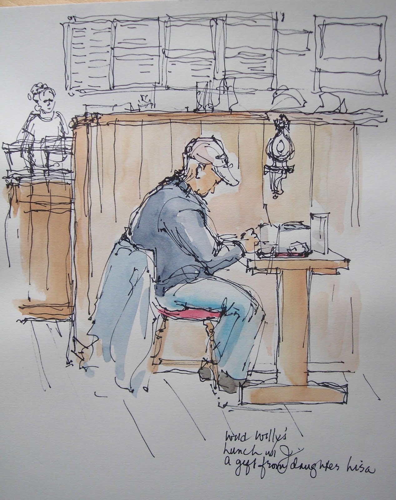 Sketchbook Wandering : From the Sketchbook: Dining Alone