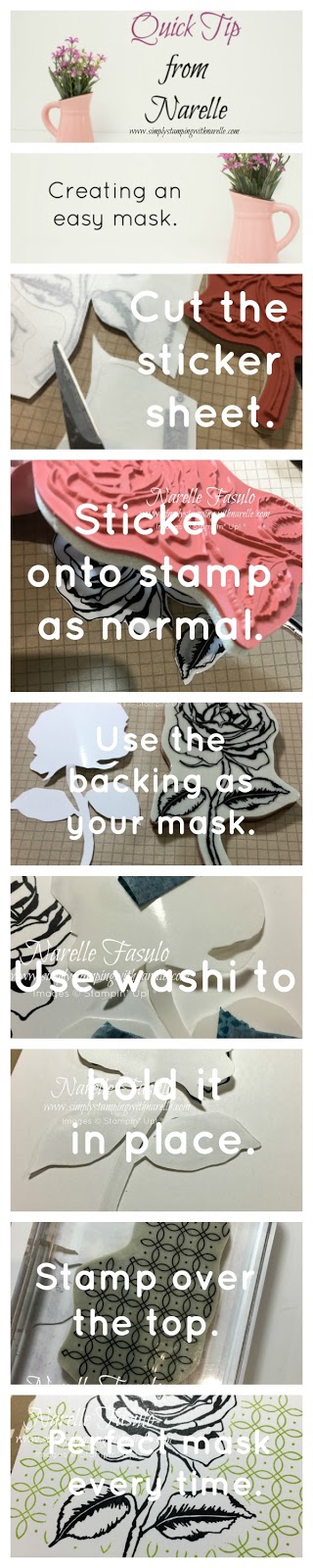 Quick Tip from Narelle - Creating an Easy Mask - Simply Stamping with Narelle - Shop here - https://www3.stampinup.com/ecweb/default.aspx?dbwsdemoid=4008228