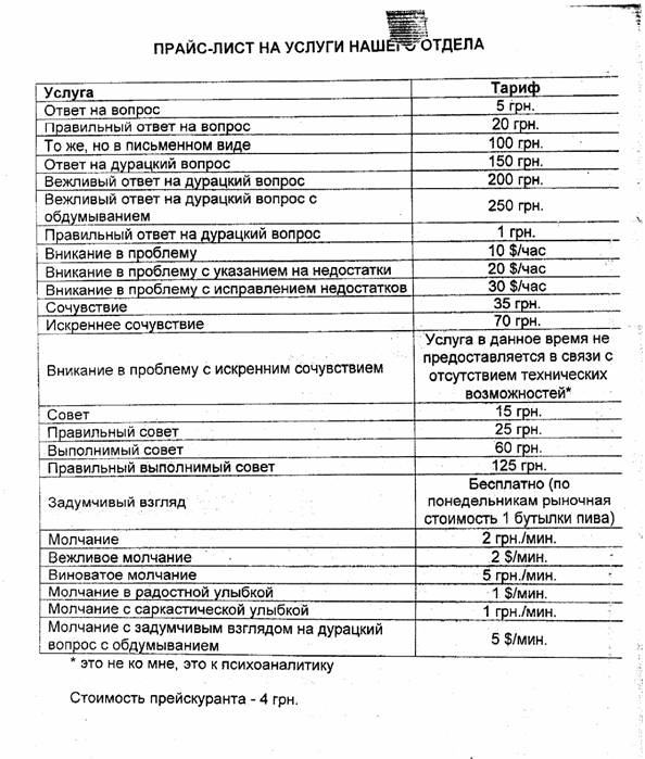 в прейскуранте были ошибки. прейскурант услуг. ответ на глупый вопрос прейскурант. в прейскуранте были ошибки. лексические ошибки.