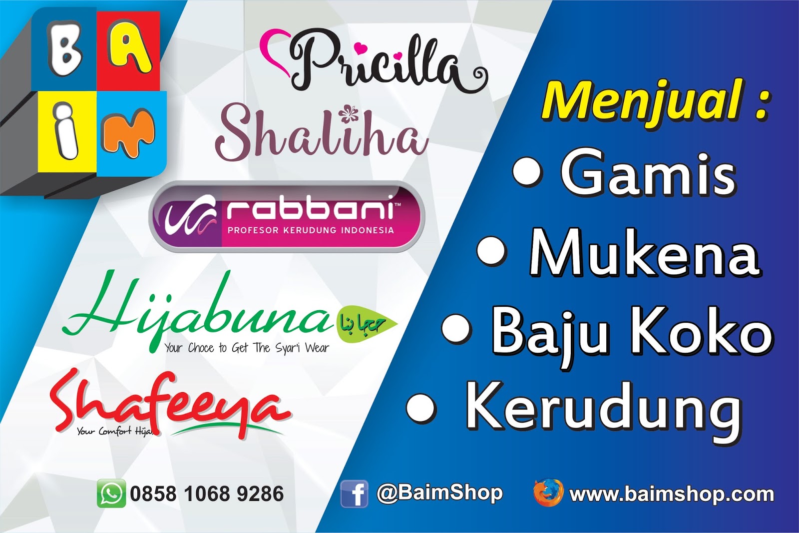Contoh Spanduk Toko Baju Muslim Hijab Aisa
