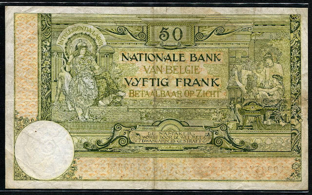 World money Belgium Belgian francs bill