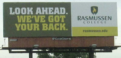 Rasmussen College billboard with headline LOOK AHEAD. WE'VE GOT YOUR BACK.