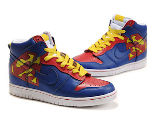 DC Comics Nike Dunks High Tops Shoes: Nike Dunks Superman Shoes For Men DC Comics Superhero Sneakers