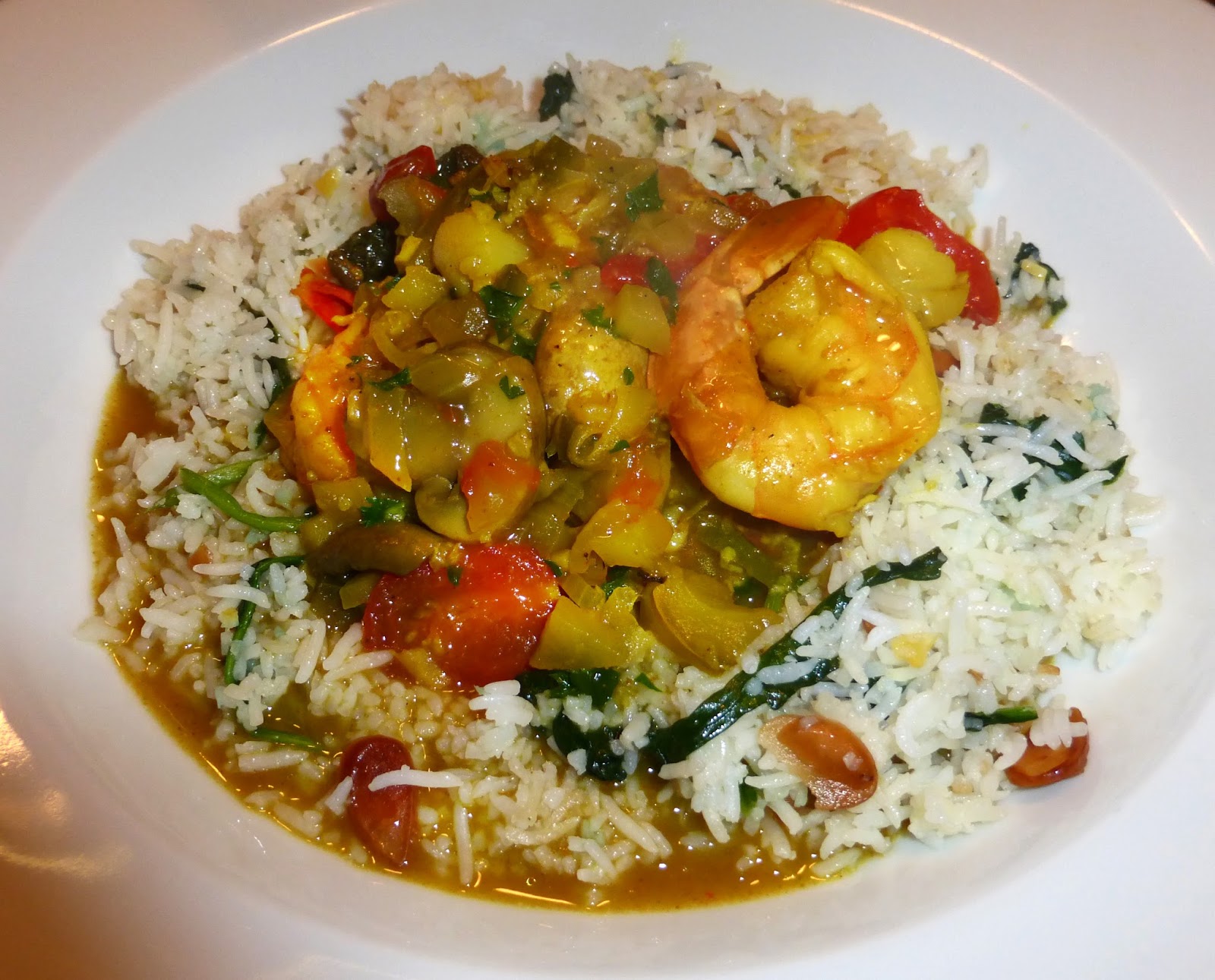 James Walsh Food And Movie Diary Shrimp Curry / Basmati Rice / Spinach