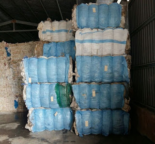 White PP Super Sacs, in bales.
