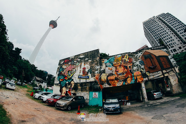 #TanahAirKu wall-arts on old buildings at Jalan Raja Chulan near KL Tower By Kenji Chai and Cloakwork