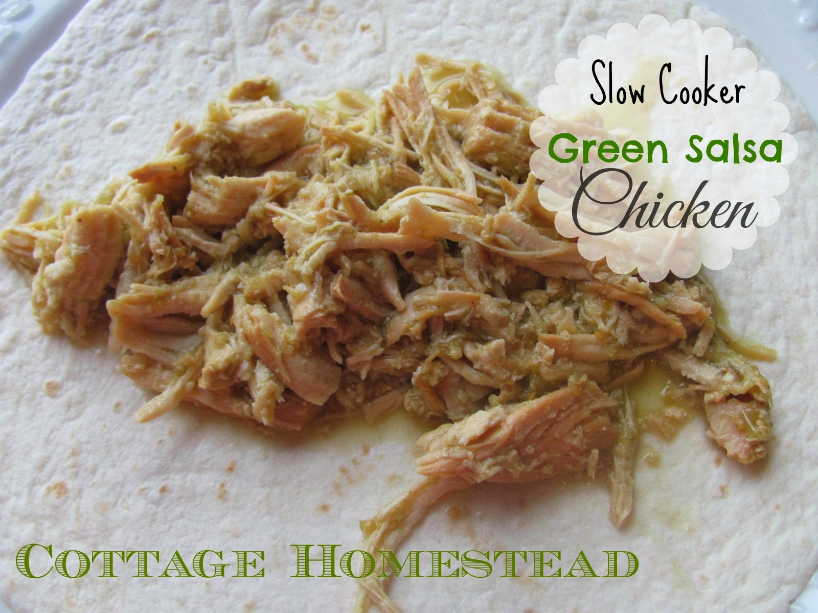 Cottage Homestead Slow Cooker Green Salsa Chicken