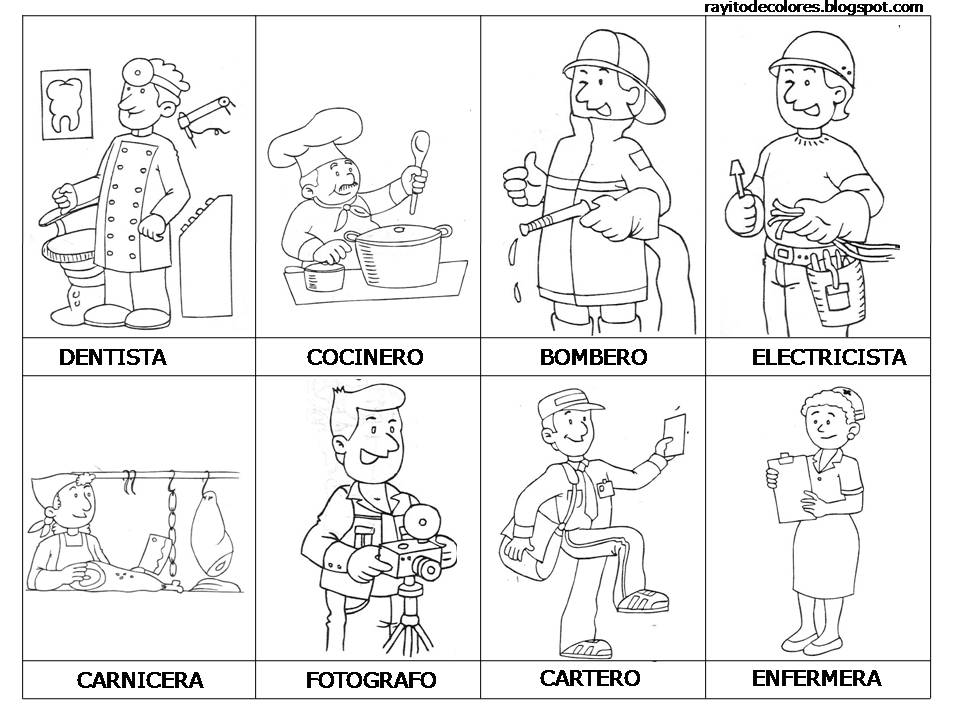 Profesiones y oficios colorear