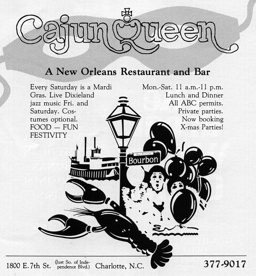 CHARLOTTE EATS Cajun Queen 1985