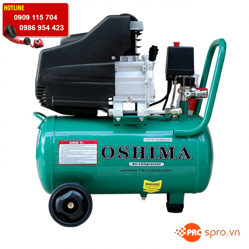 Máy nén khí mini dùng để bơm bánh xe, cho tiệm rửa xe, phun sơn May-nen-khi-mini-oshima-osh24-800x800