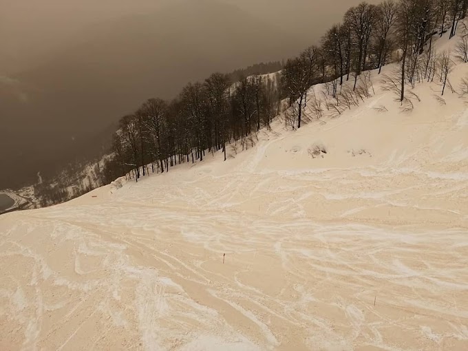RARO FENÔMENO DA NEVE LARANJA INTRIGA PAÍSES DO LESTE EUROPEU