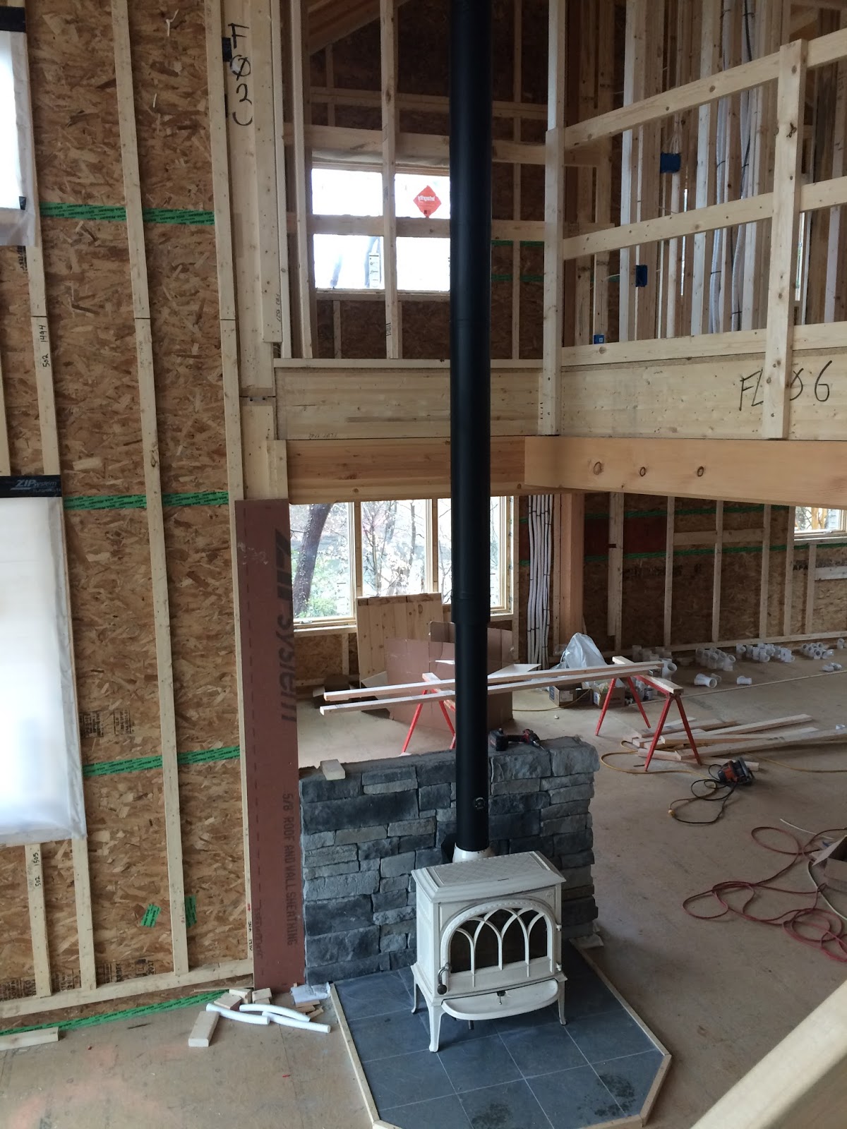 Wood Stove, Framing, and Roughin