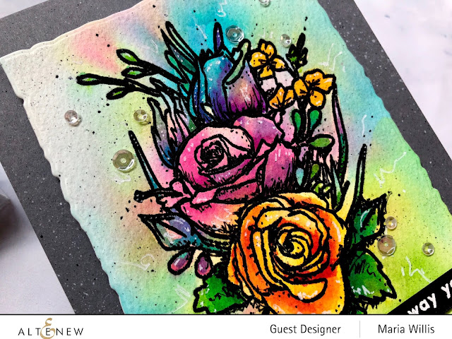 #mariawillis, #cardbomb, #altenew, #watercolorbrushmarkers, #watercolor, #flowers, #cards, #stamp, #ink, #paper, #art, #papercraft, #cardmaker, #color, #video, #videotutorial, 