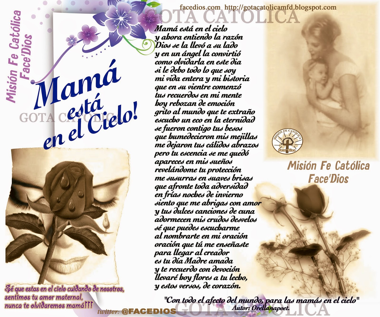 GOTA CatólicaGotas de Dios Mamá está en el Cielo! GOTA CatólicaGotas de Dios Mamá está en el Cielo!