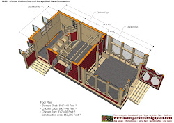 chicken plans coop combo garden sheds construction storage building perspective completed